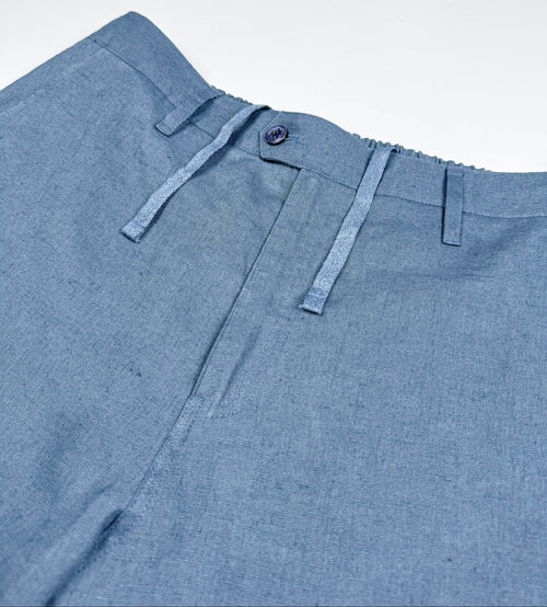 Blue Steel - 100% Linen Riviera Shorts