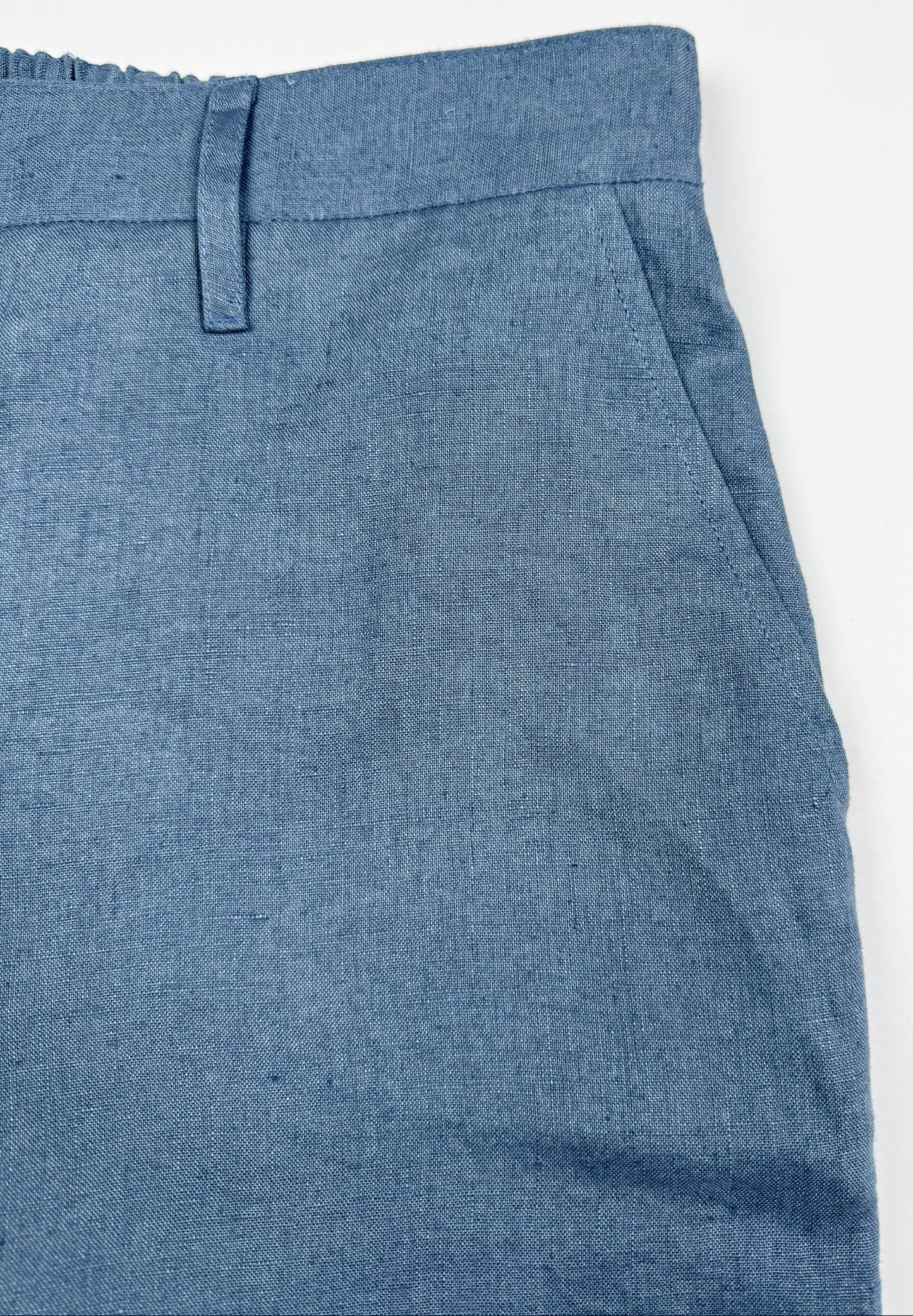 100% Linen Riviera Short - Blue Steel