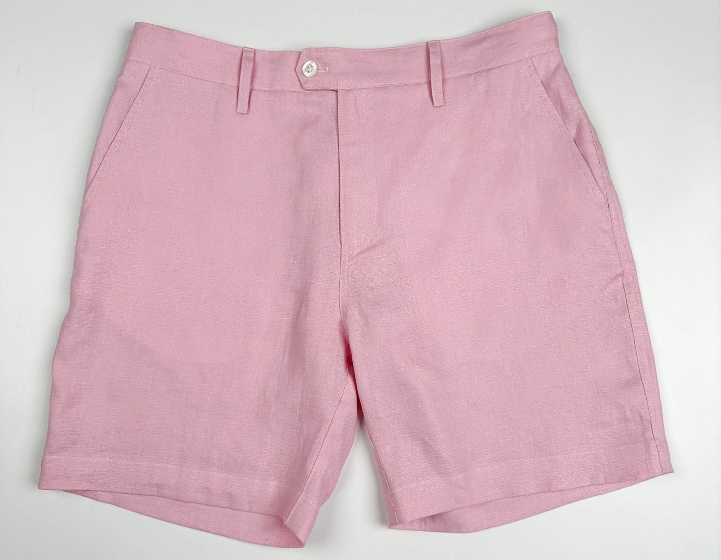 Saigon concepts blush pink linen shorts - flat front look