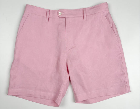 Saigon concepts blush pink linen shorts - flat front look