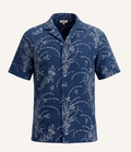 Indigo Field - Linen Hawaiian Shirt