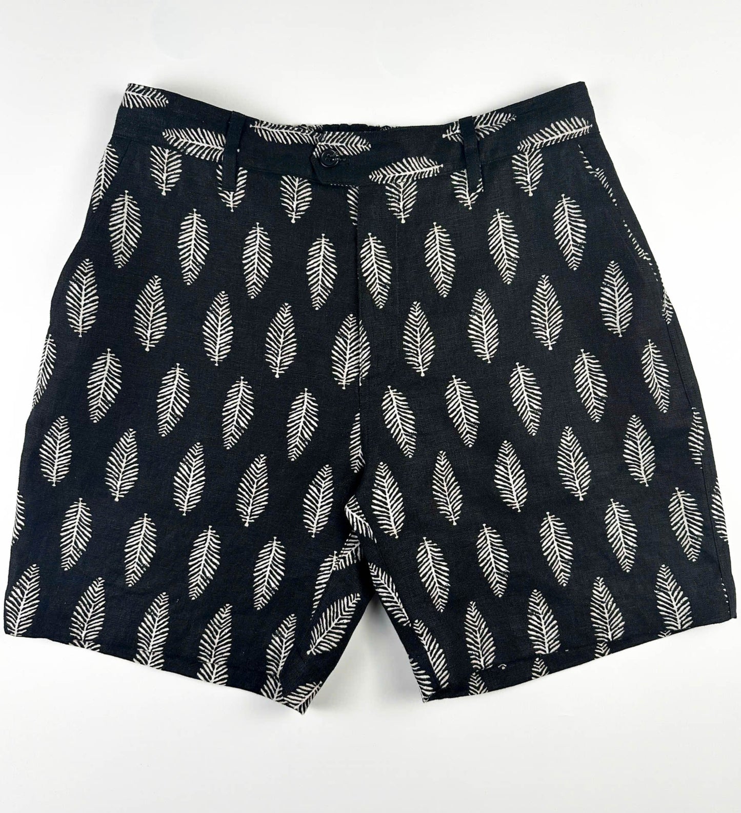 100% Linen Riviera Short - Silver Fern