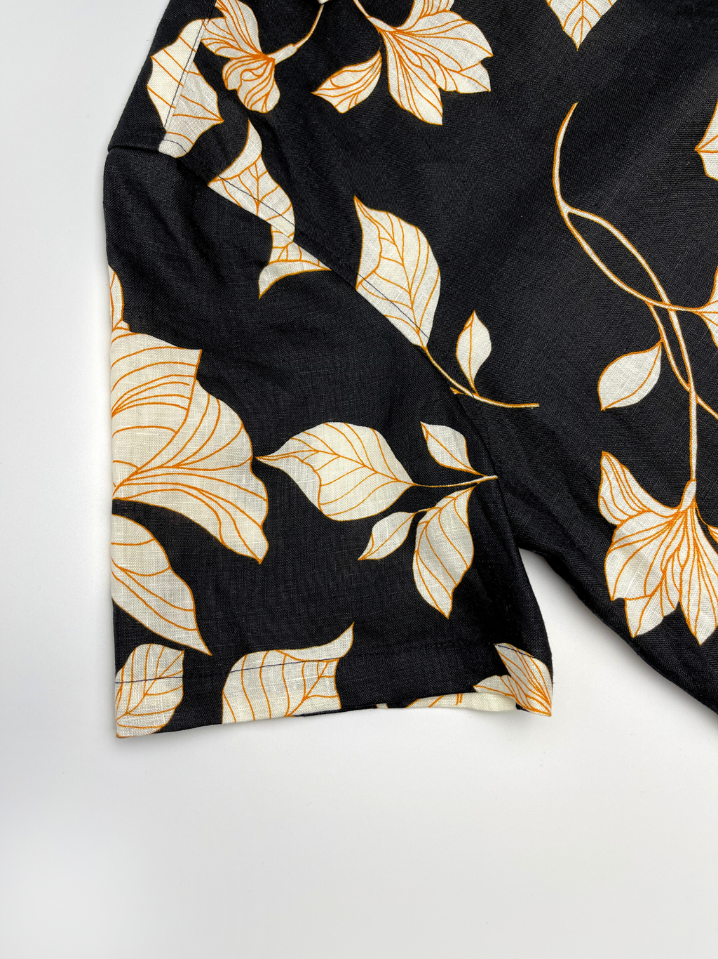 Orange Hibiscus - 100% Linen Hawaiian Shirt