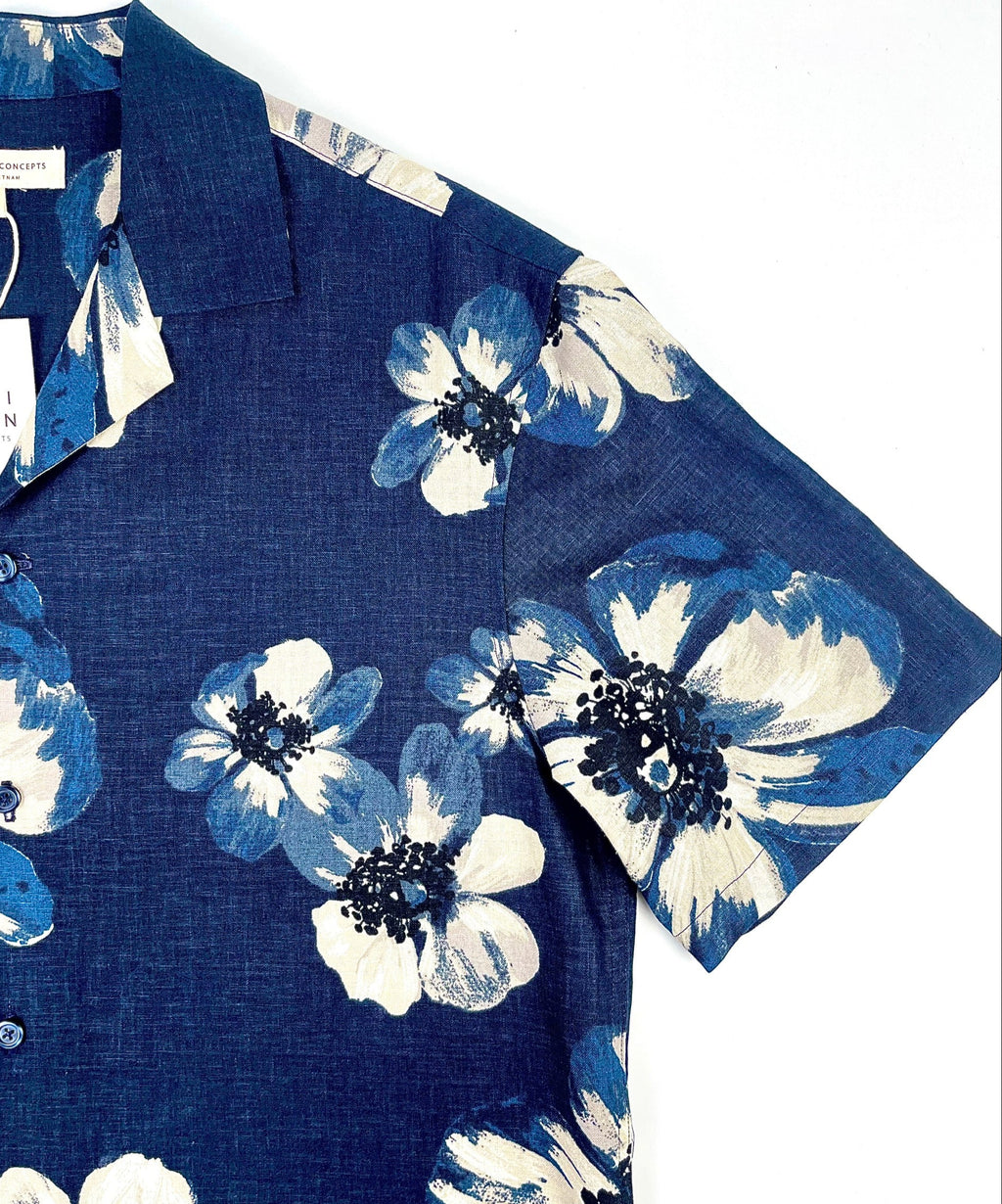Anemone Night - Linen-Viscose Hawaiian Shirt