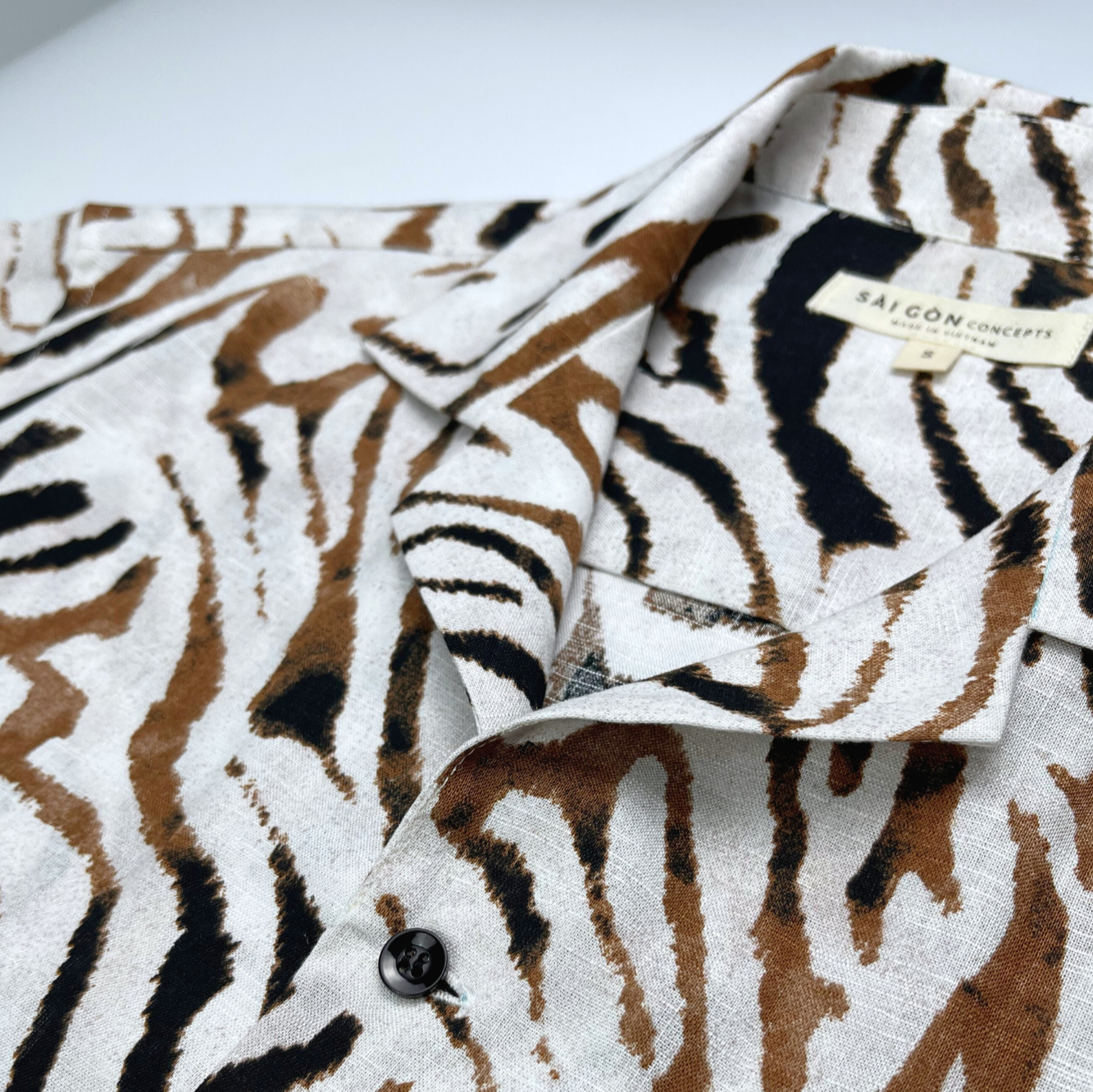 White Tiger - Linen-Viscose Hawaiian Shirt