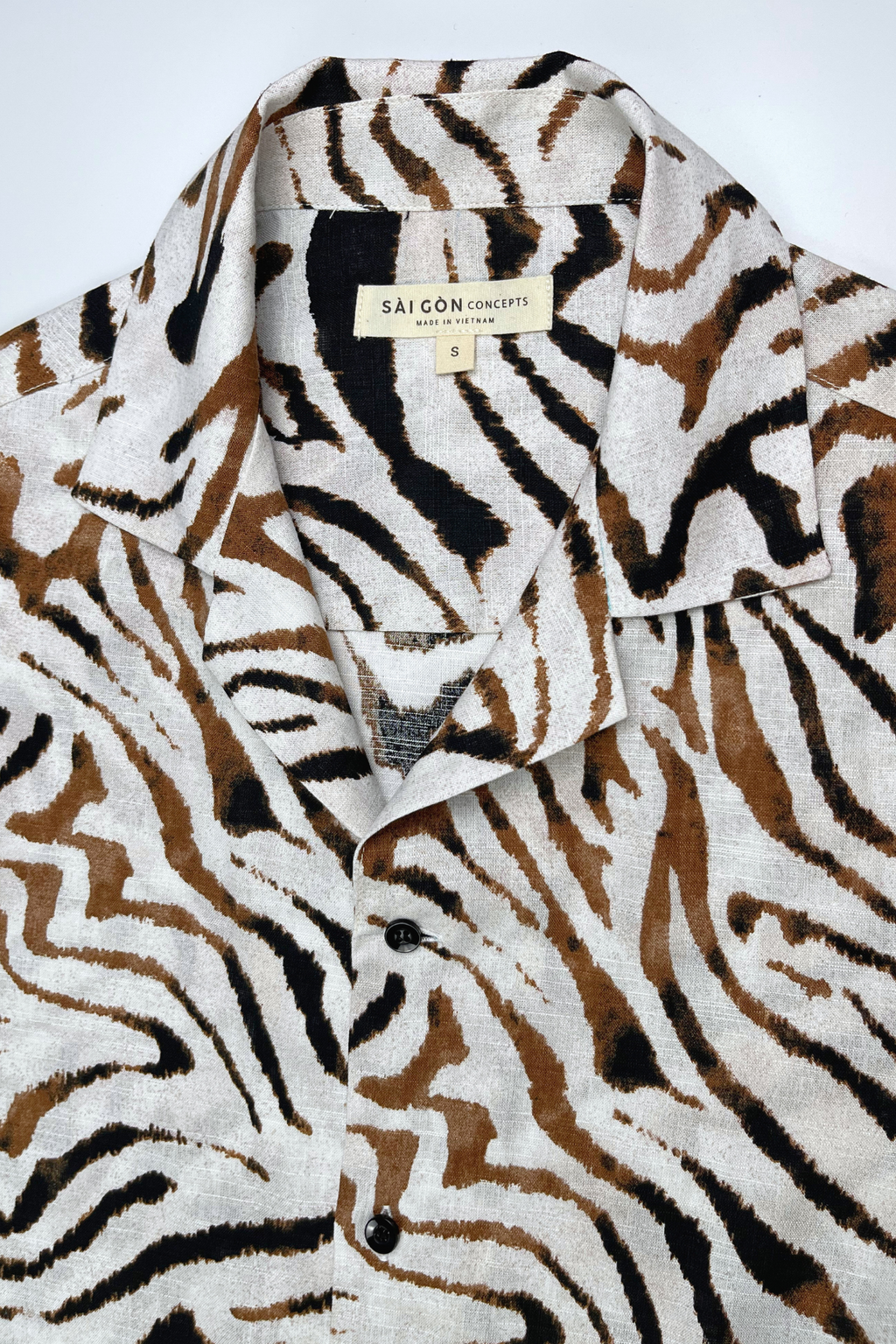 White Tiger - Linen-Viscose Hawaiian Shirt