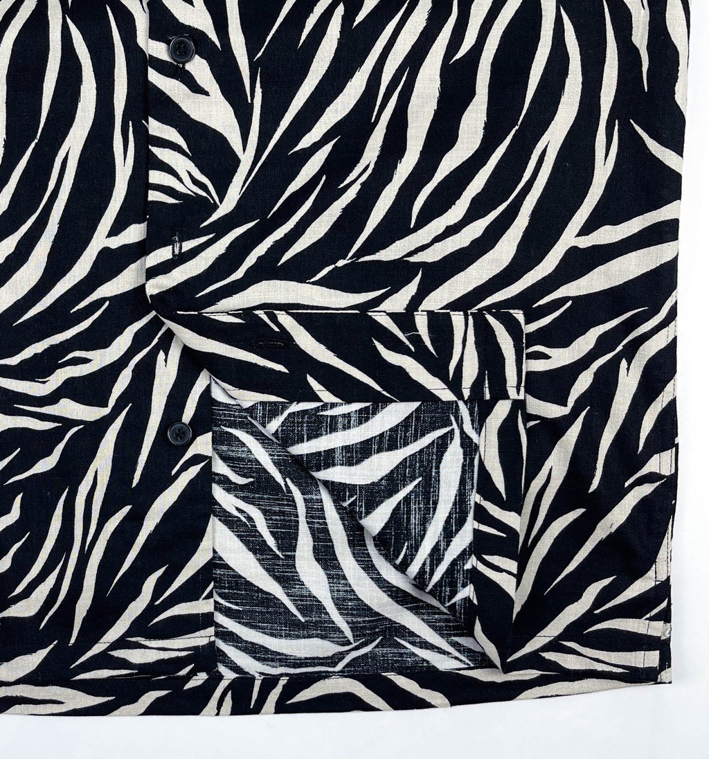 Zebra Stripes - Linen-Cotton Hawaiian Shirt