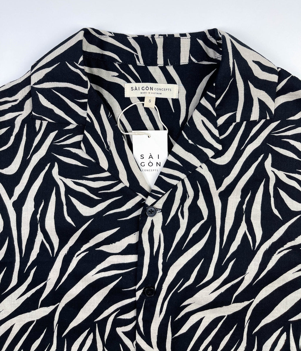 Zebra Stripes - Linen-Cotton Hawaiian Shirt