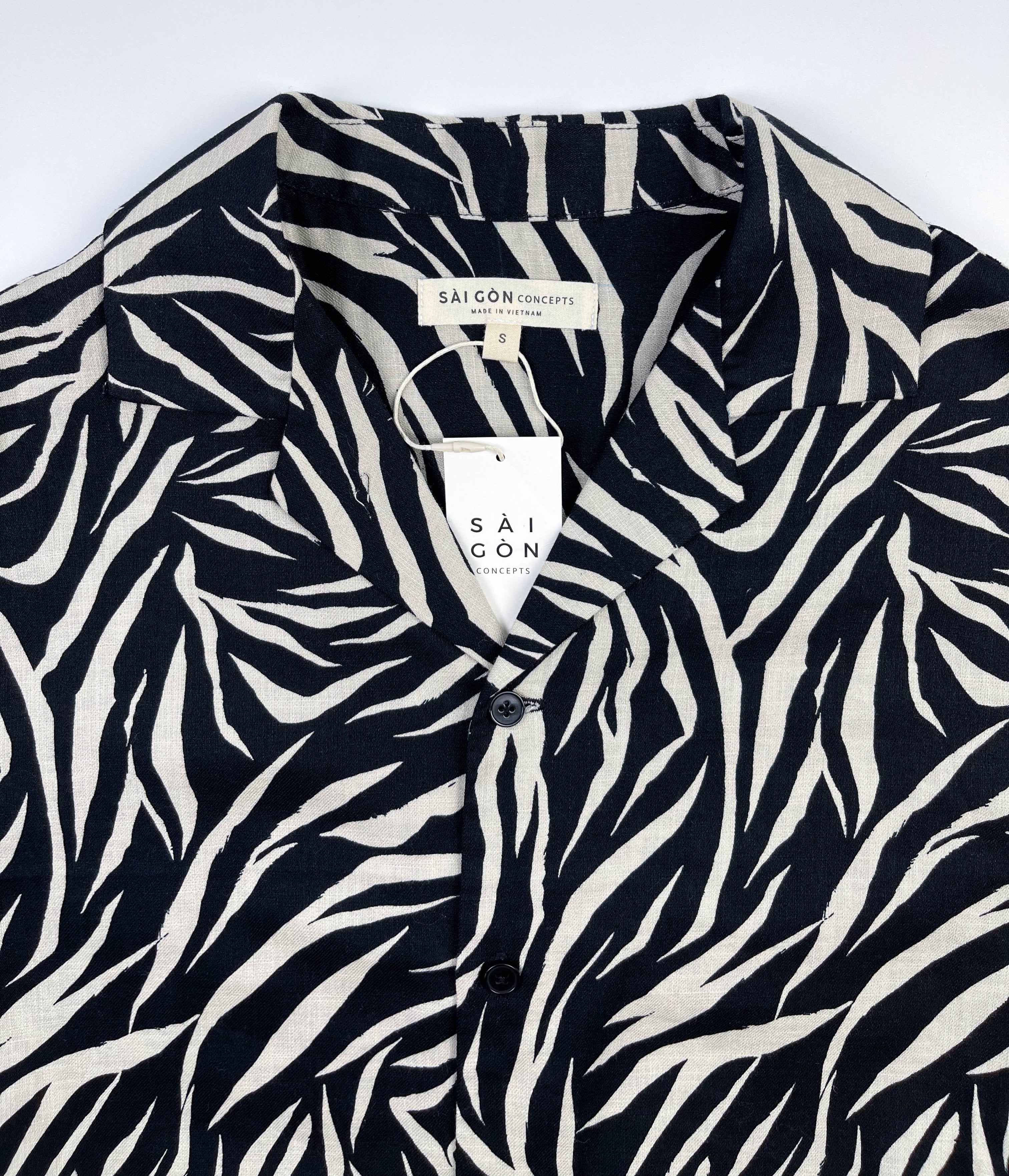 Zebra Stripes - Linen-Cotton Hawaiian Shirt