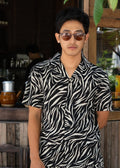 Zebra Stripes - Linen-Cotton Hawaiian Shirt