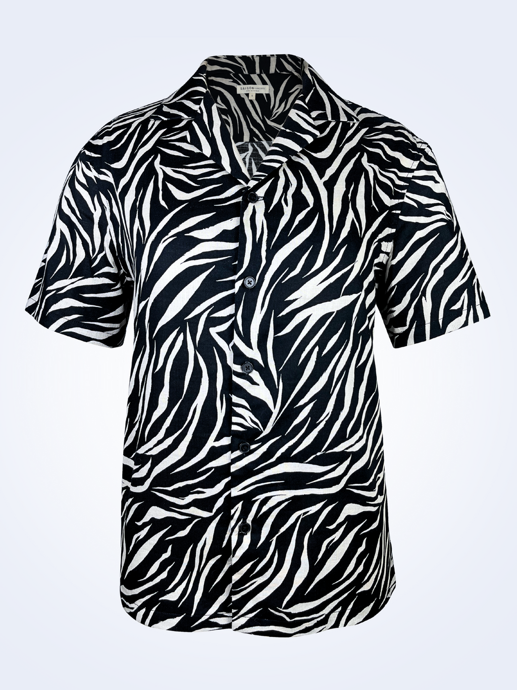 Zebra Stripes - Linen-Cotton Hawaiian Shirt