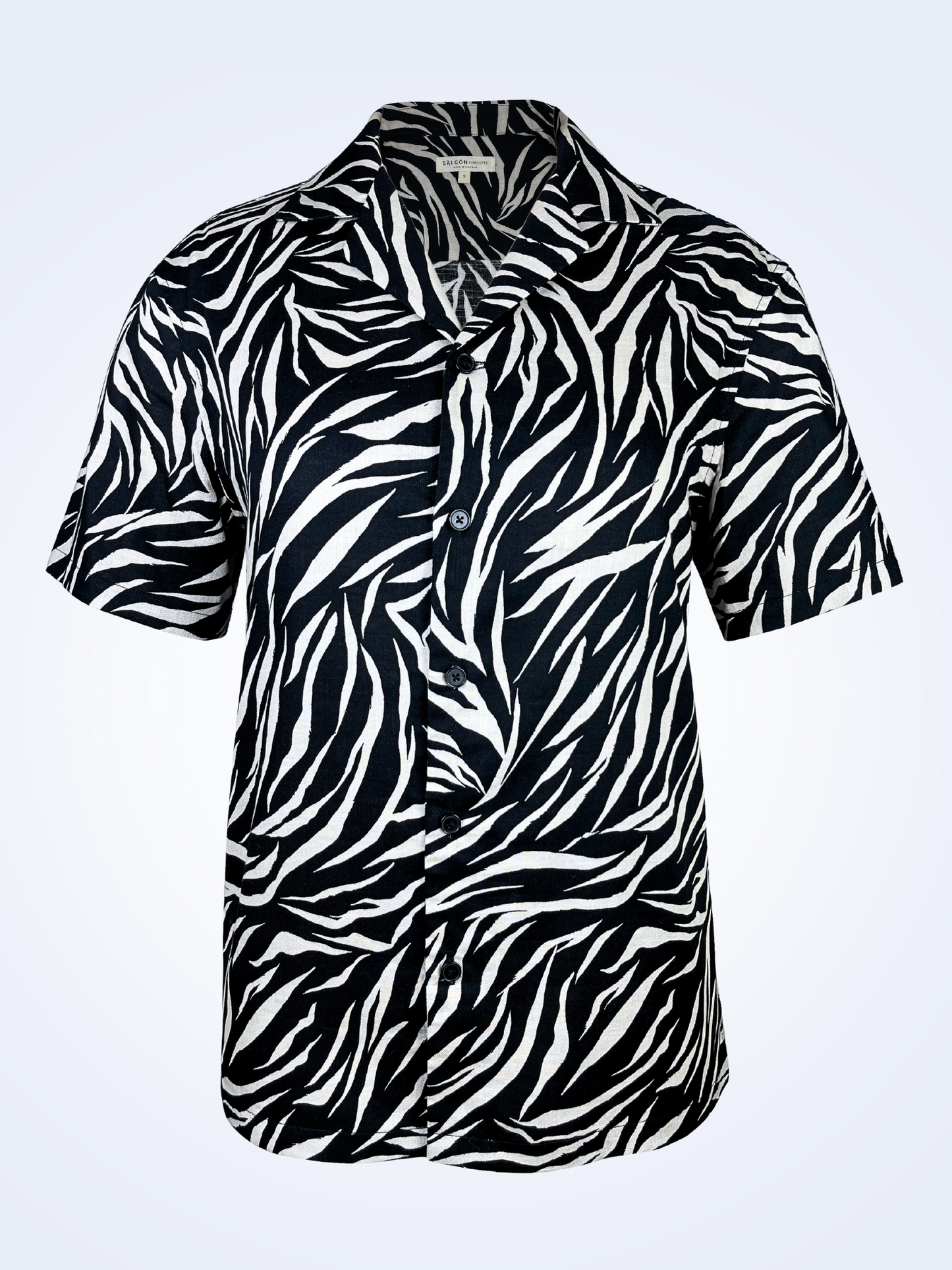 Zebra Striped - Hawaii style linen-cotton shirt