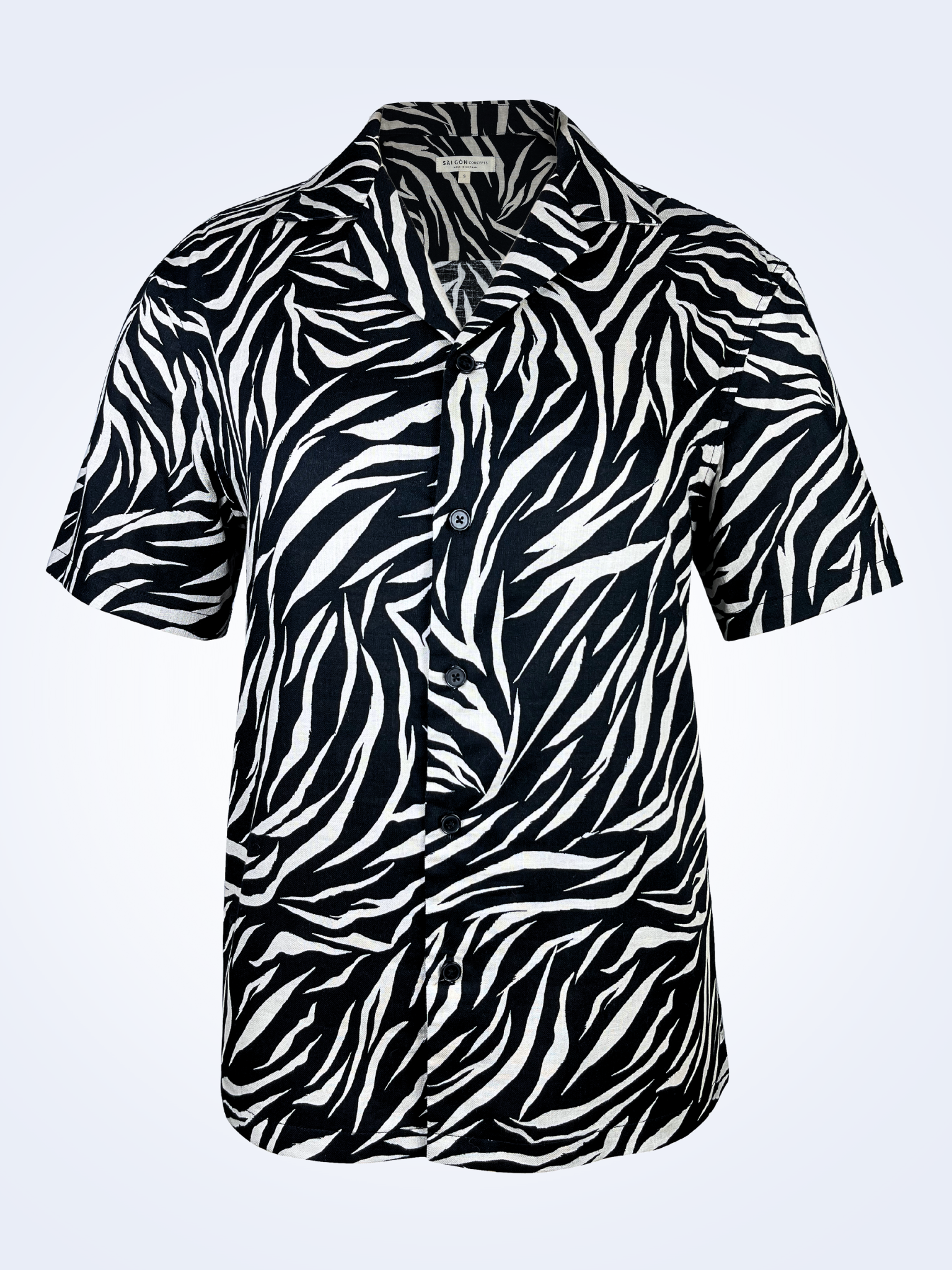 Zebra Stripes - Linen-Cotton Hawaiian Shirt