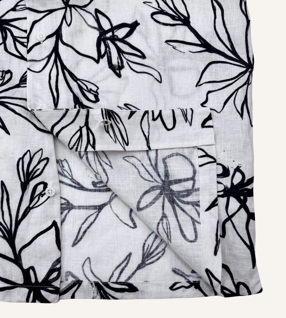 Charcoal Lily - Linen Hawaiian Shirt