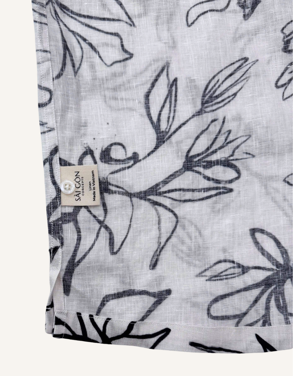 Charcoal Lily - Linen Hawaiian Shirt
