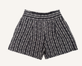 Havana Chevron Safari - Linen-Cotton Wide Leg Shorts