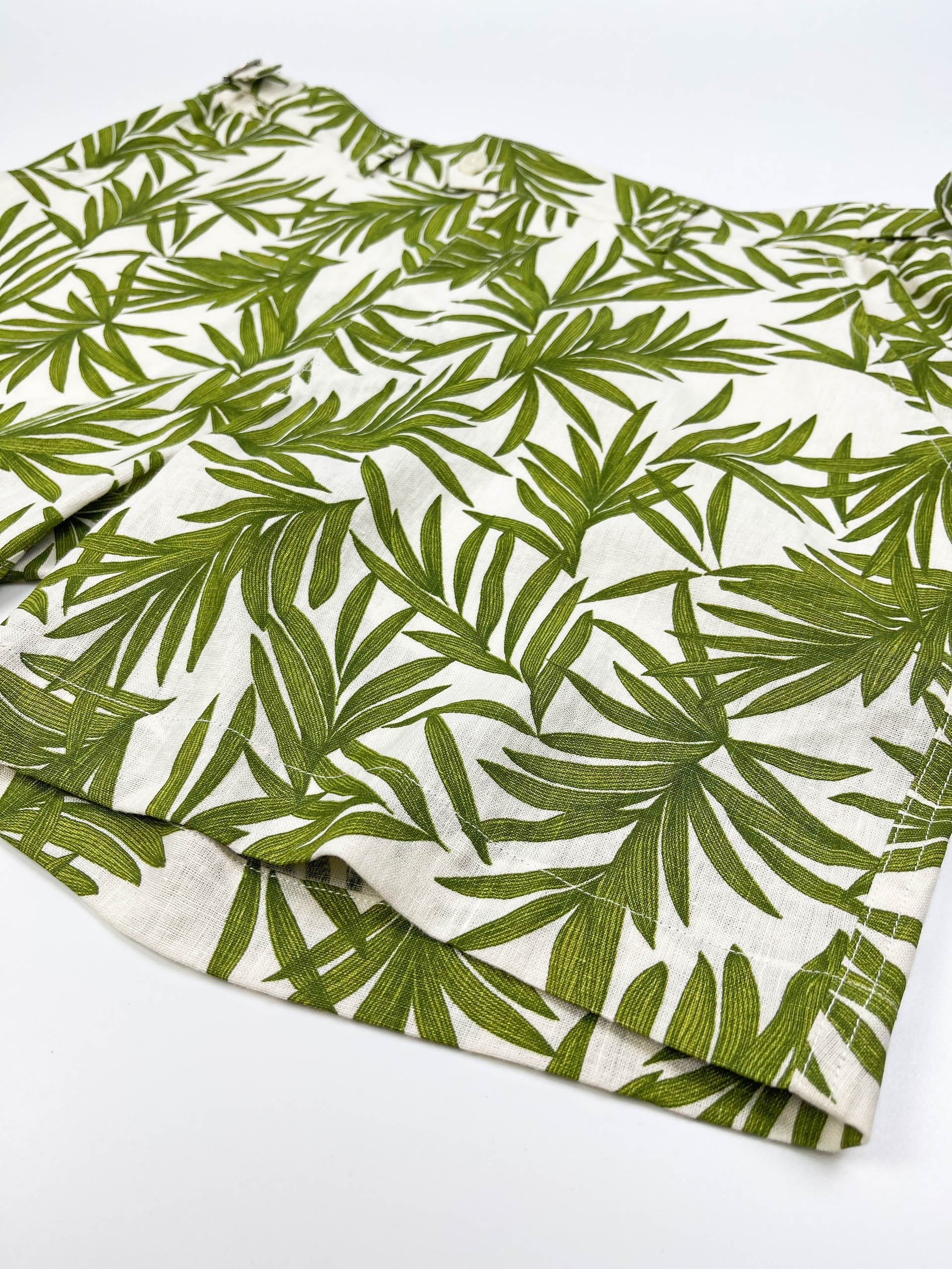 Palm Garden - 100% Linen Cabana Shorts