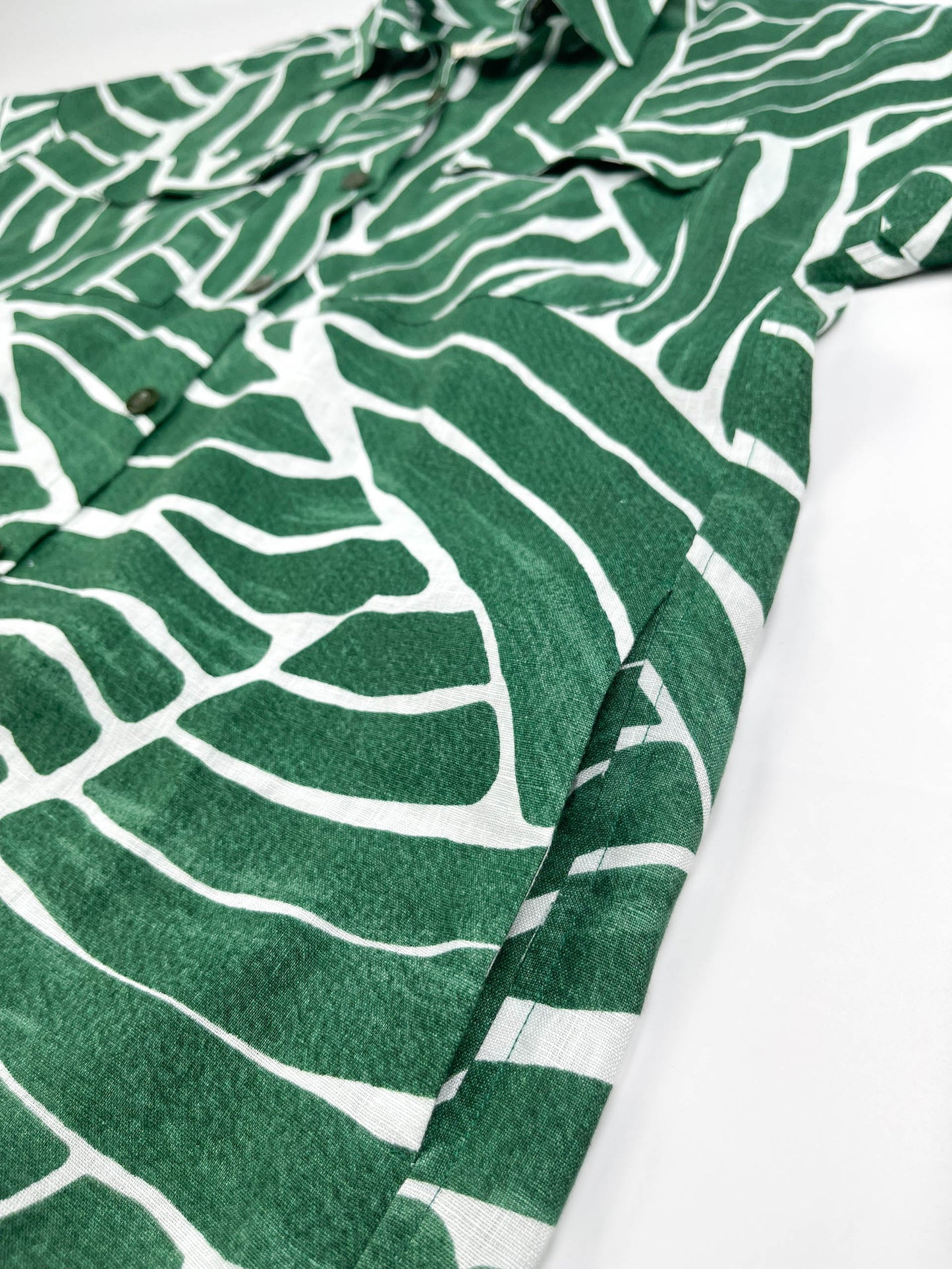 Jungle Rhythm - 100% Linen Maxi Shirt Dress