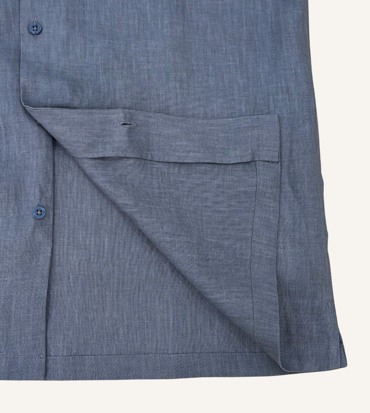 Blue Steel - Linen Hawaiian Shirt