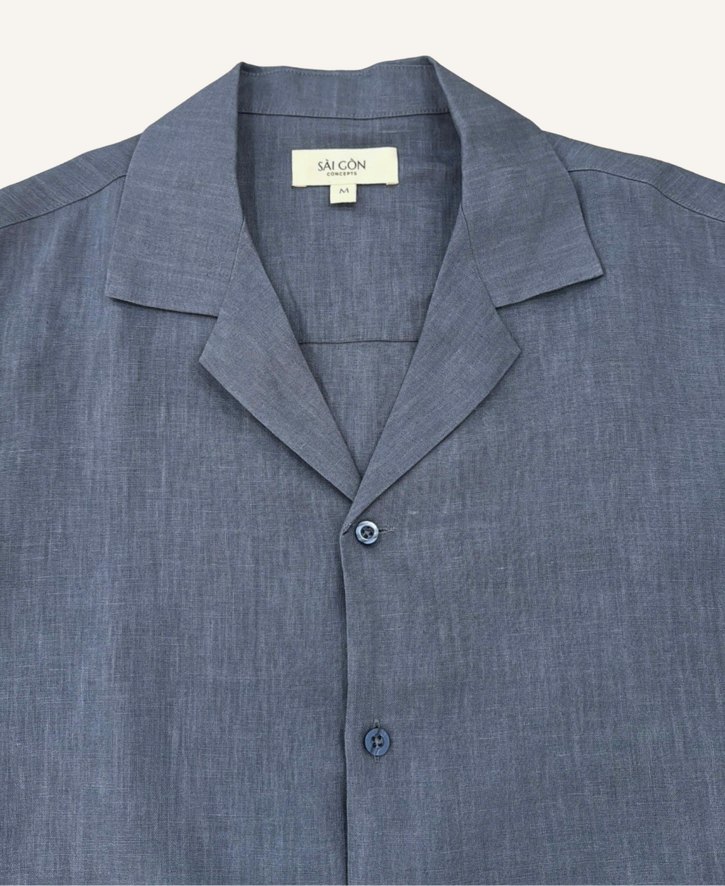 Blue Steel - Linen Hawaiian Shirt