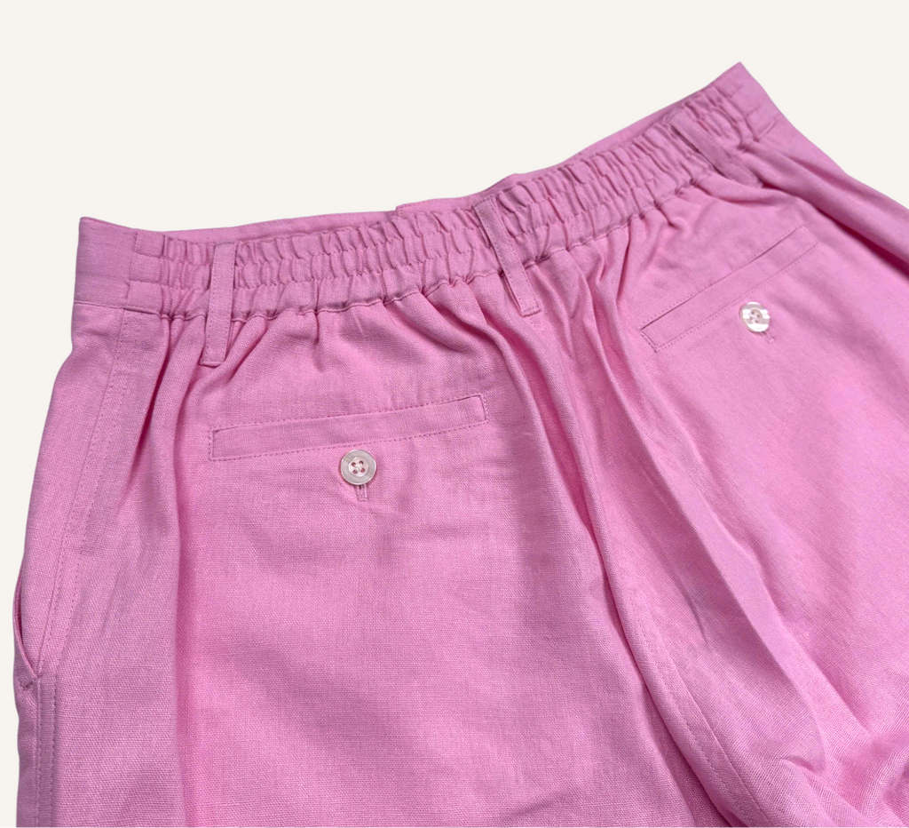 Blush Pink - Linen-Cotton Riviera Shorts