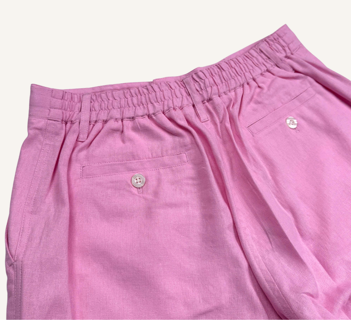 Blush Pink - Linen-Cotton Riviera Shorts