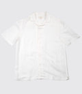 saigon concepts Hawaiian short sleeve aloha shirt 100% Linen shirt in natural white - front lay flat view