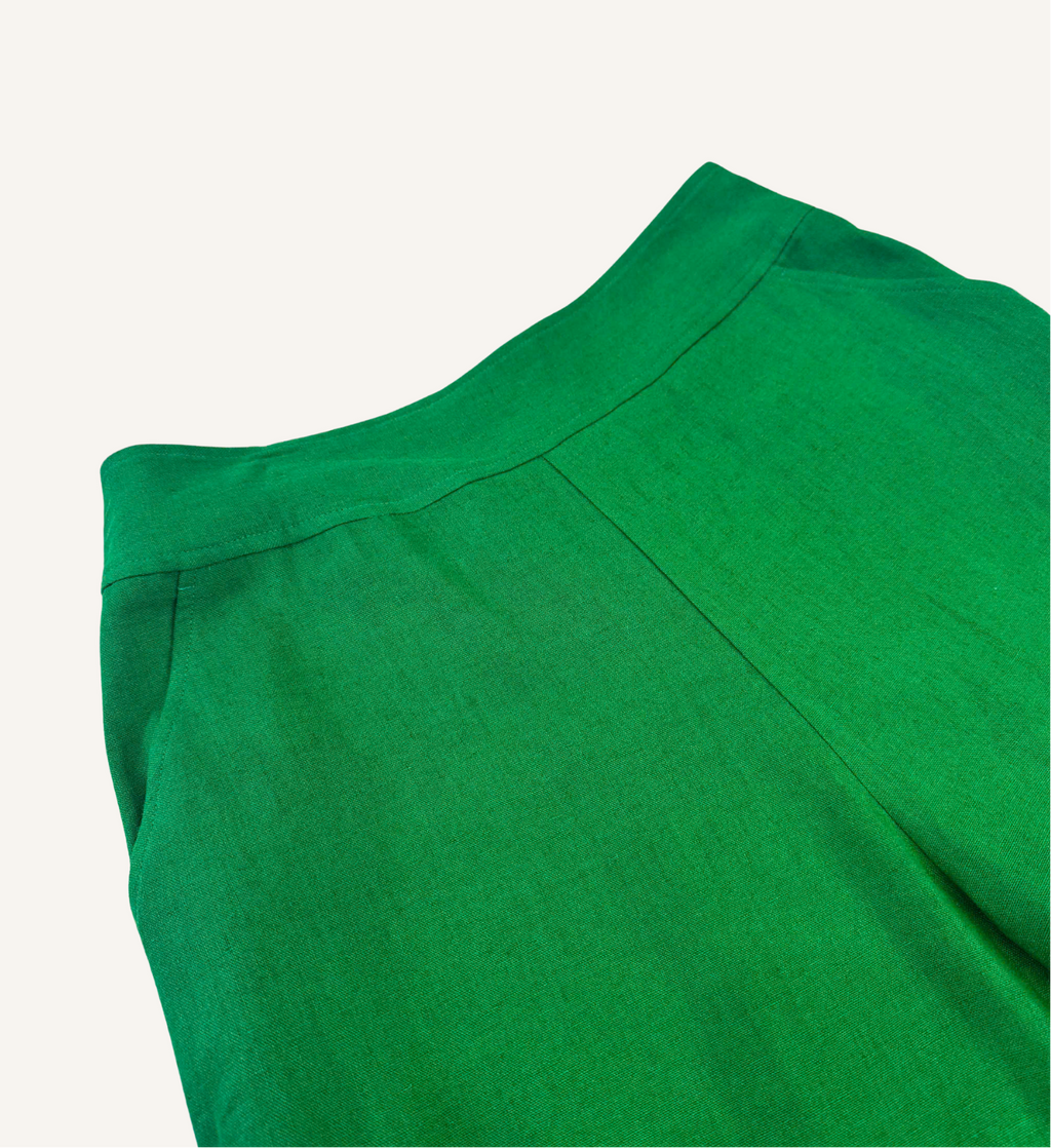 Green02 - Santorini Pants - Linen/Cotton Wide Leg Back Elastic