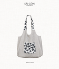 Tote Beach Bag Fully Lined - Black Coral