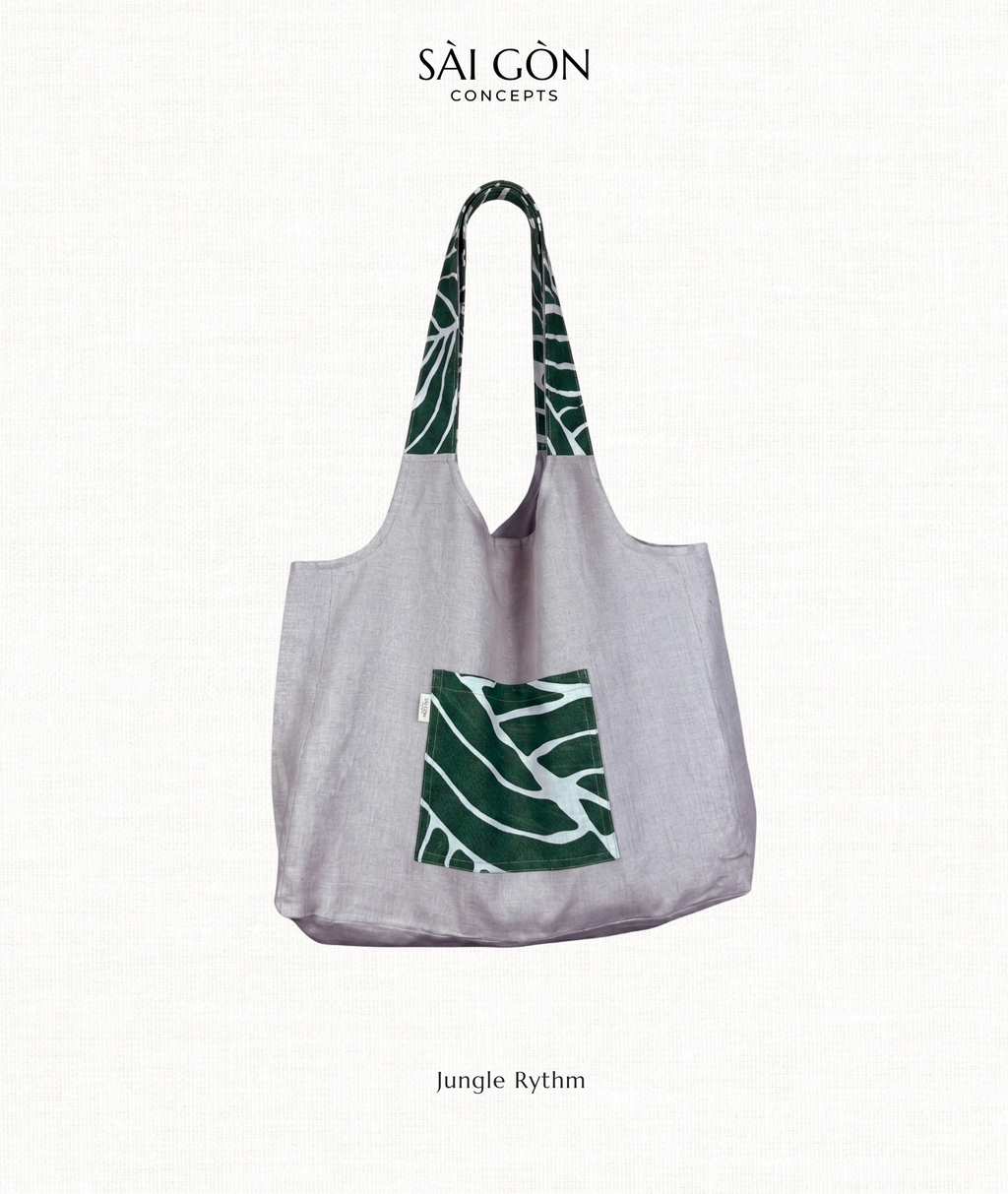 Tote Beach Bag Fully Lined - Jungle Rhythm