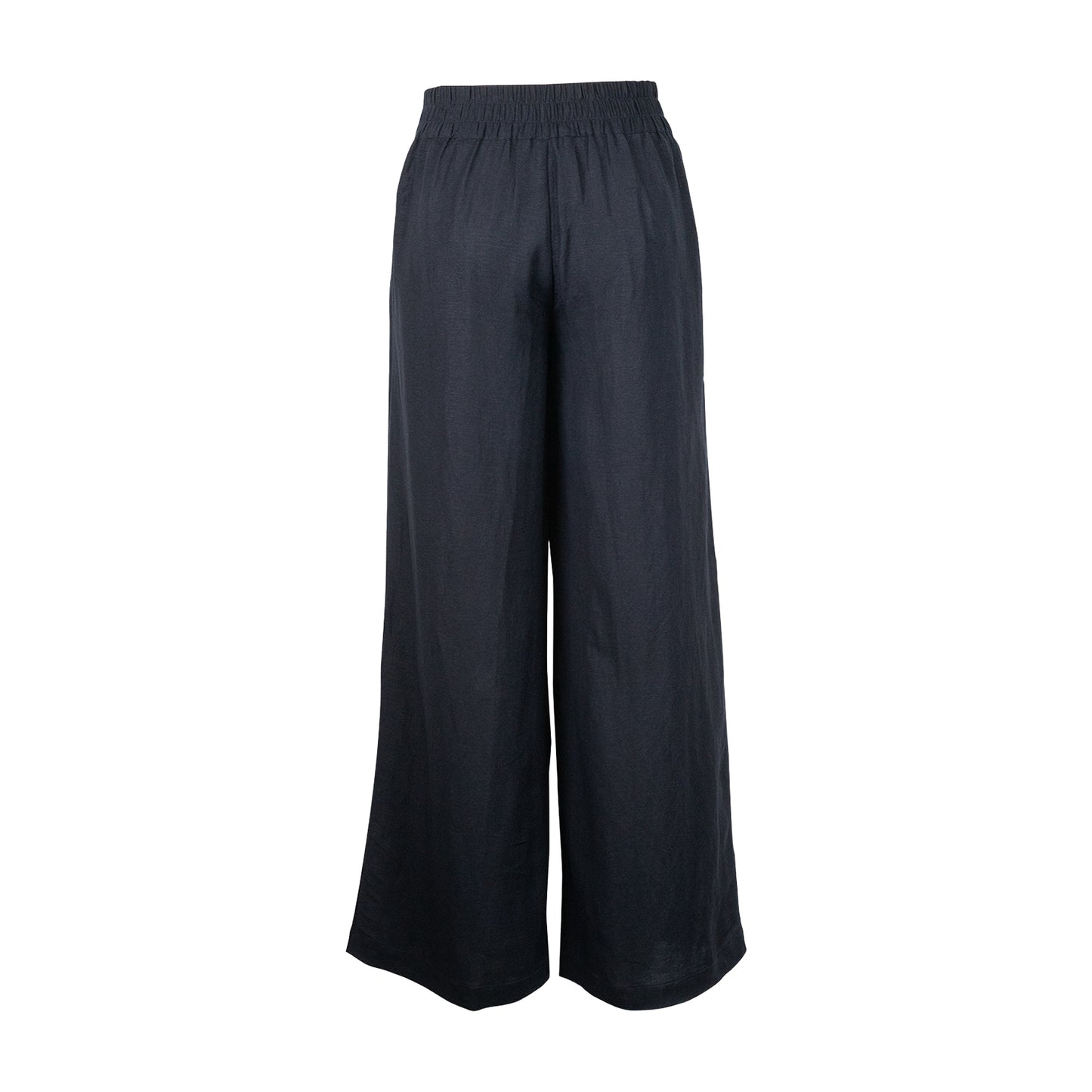 Pants - Black Wide Leg | 100% Linen | Elastic Back Waist