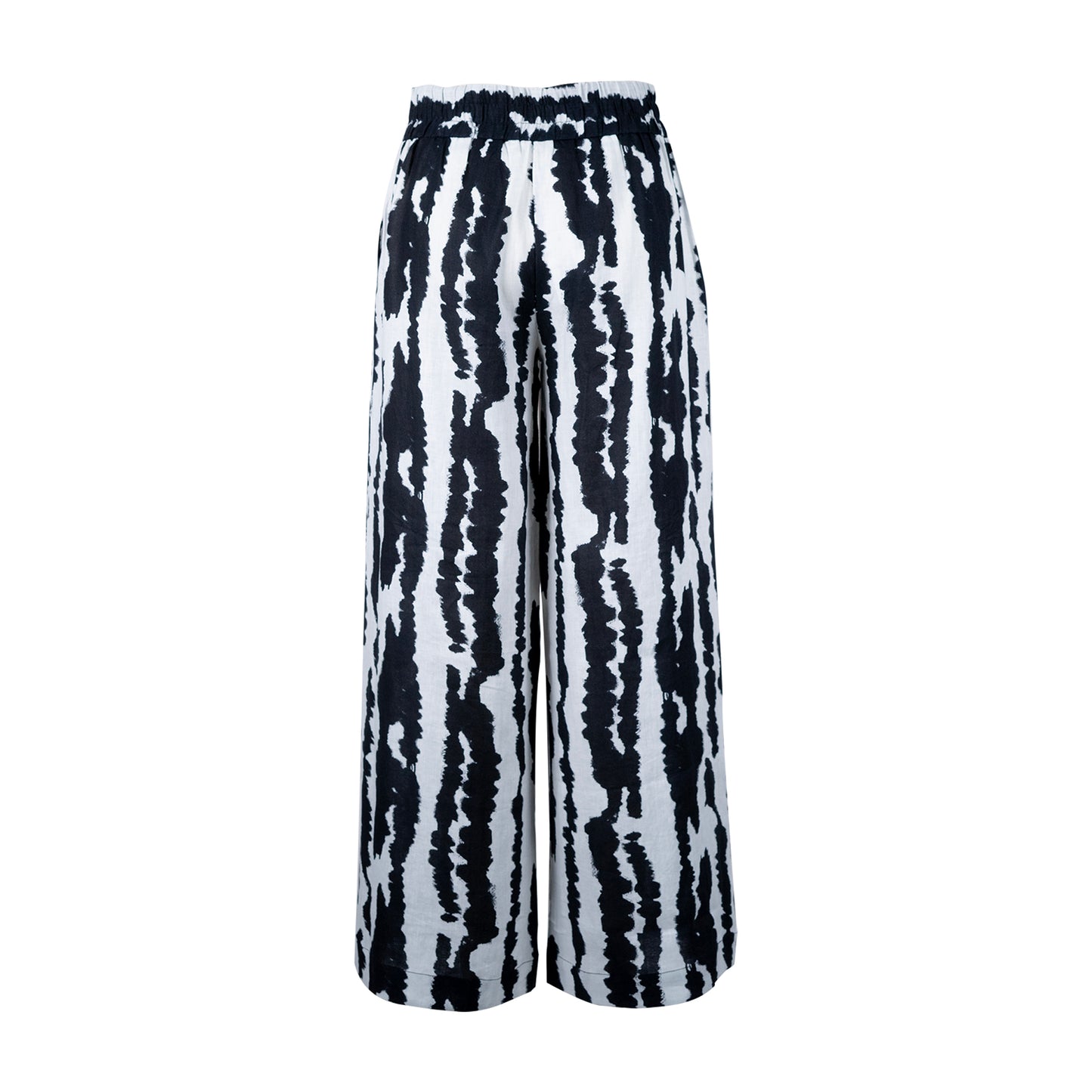 Brush Ink Print - 100% Linen - Wide Leg Pants