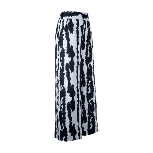 Brush Ink Print - 100% Linen - Wide Leg Pants