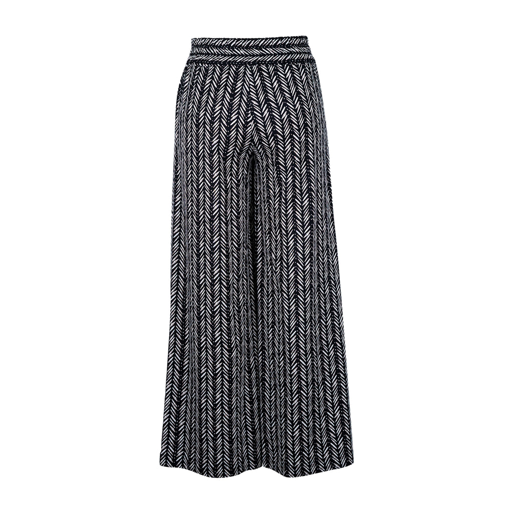 Pants - Chevron Safari Wide Leg | Linen-Cotton | Elastic Back Waist