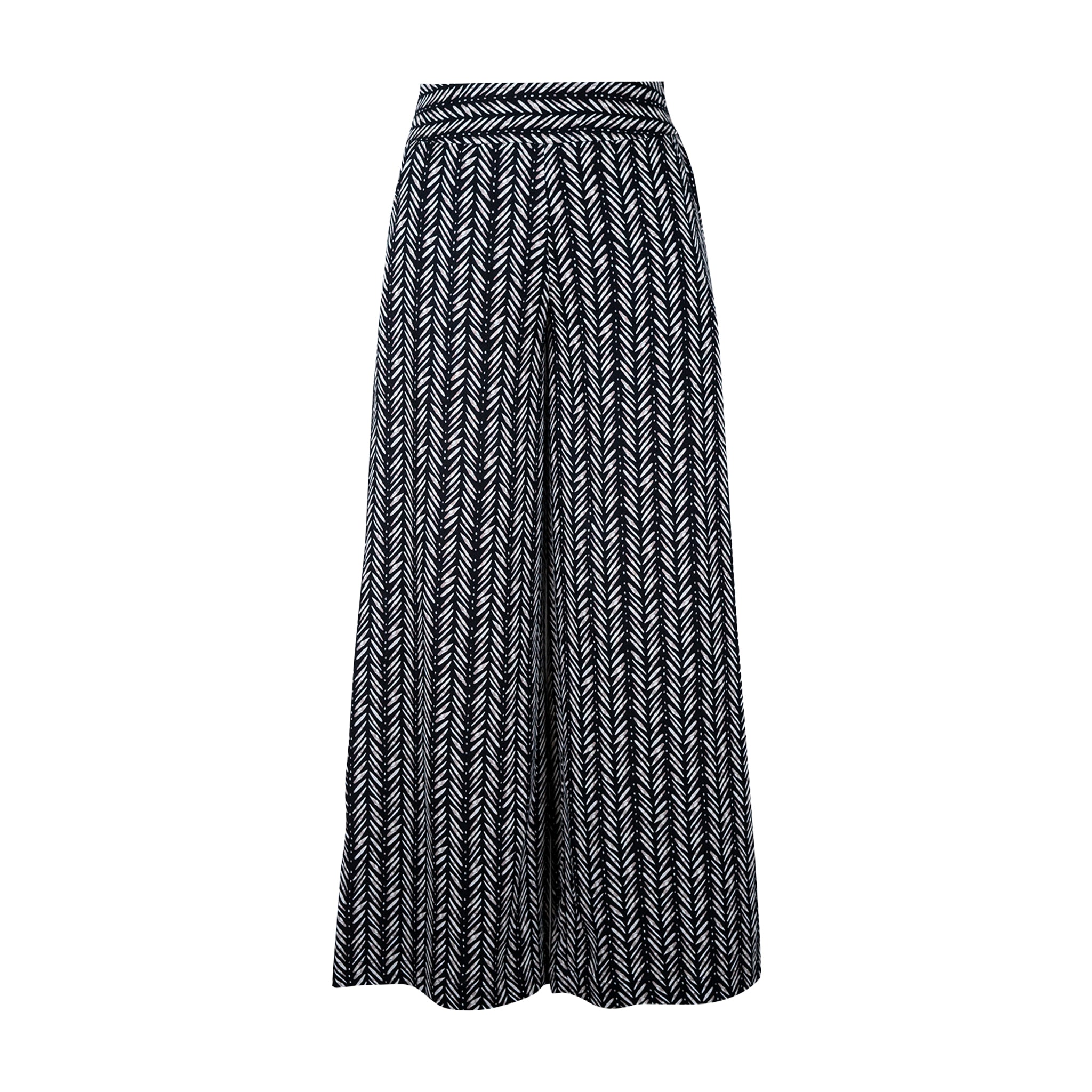 Pants - Chevron Safari Wide Leg | Linen-Cotton | Elastic Back Waist
