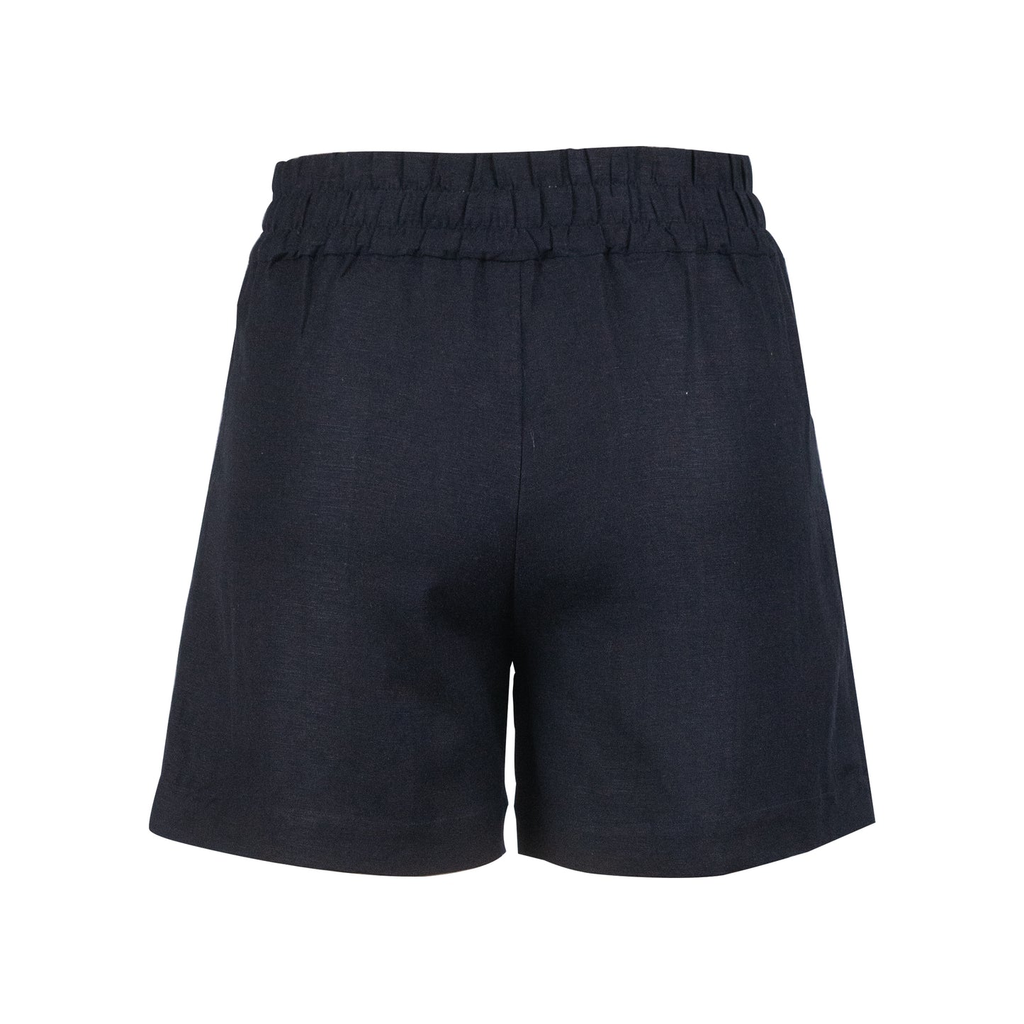 Shorts - Black Wide Leg | 100% Linen | Elastic Back Waist