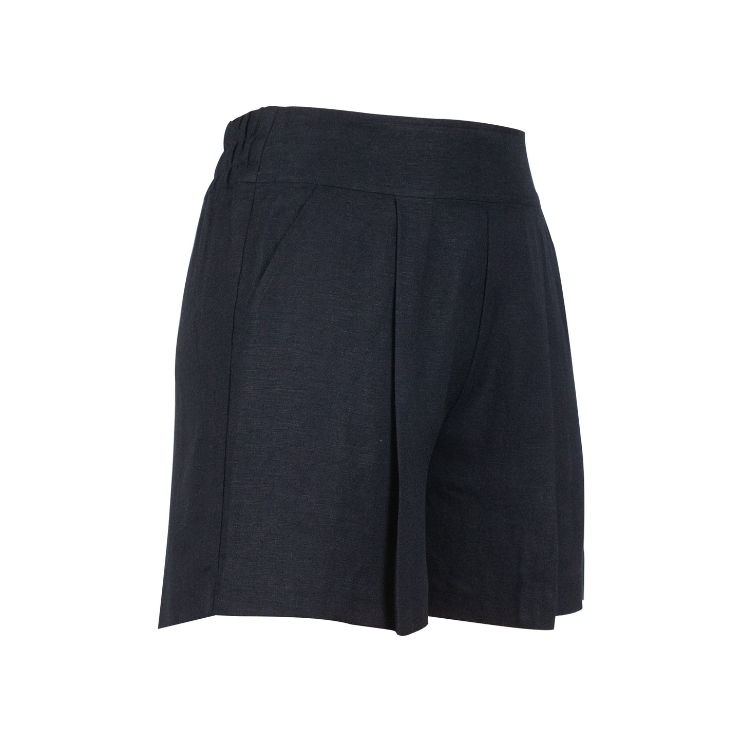 Shorts - Black Wide Leg | 100% Linen | Elastic Back Waist