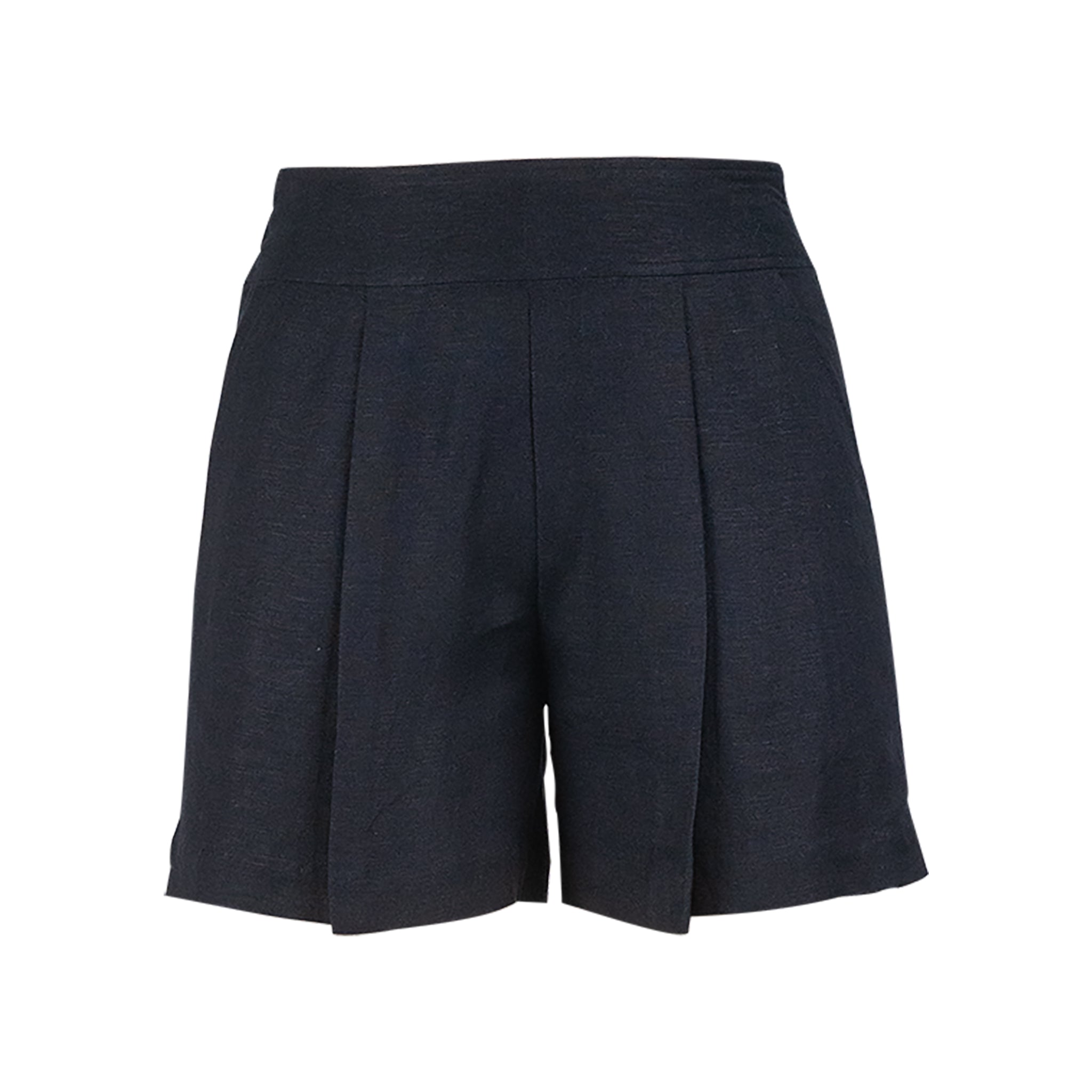 Shorts - Black Wide Leg | 100% Linen | Elastic Back Waist