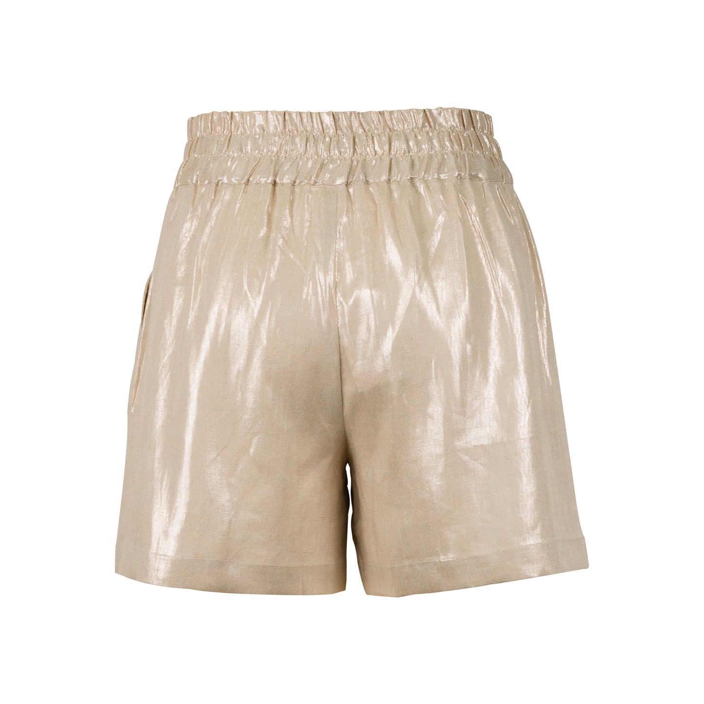 Champagne Aura – 100% Linen Wide-Leg Shorts