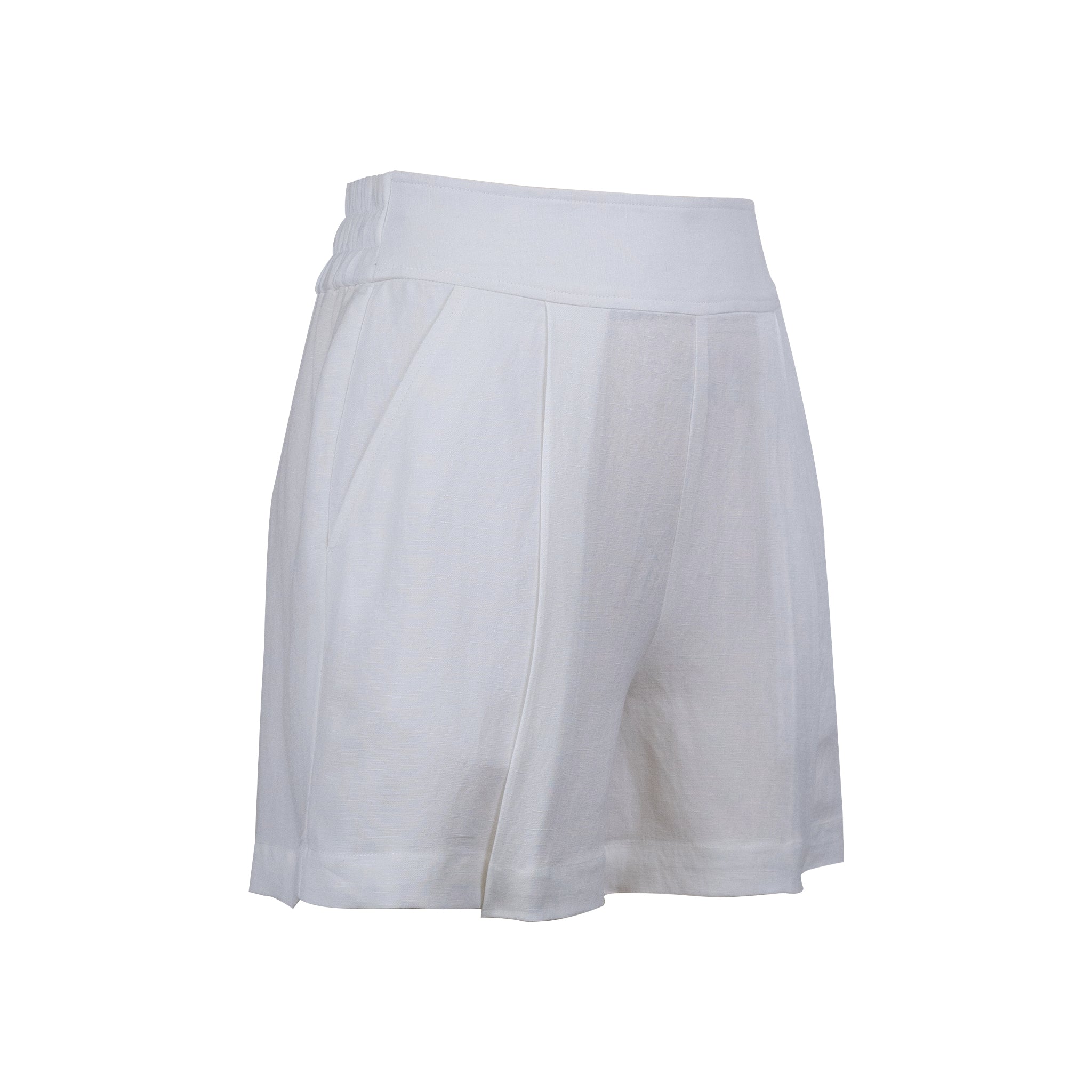 Shorts - White Wide Leg | 100% Linen | Elastic Back Waist