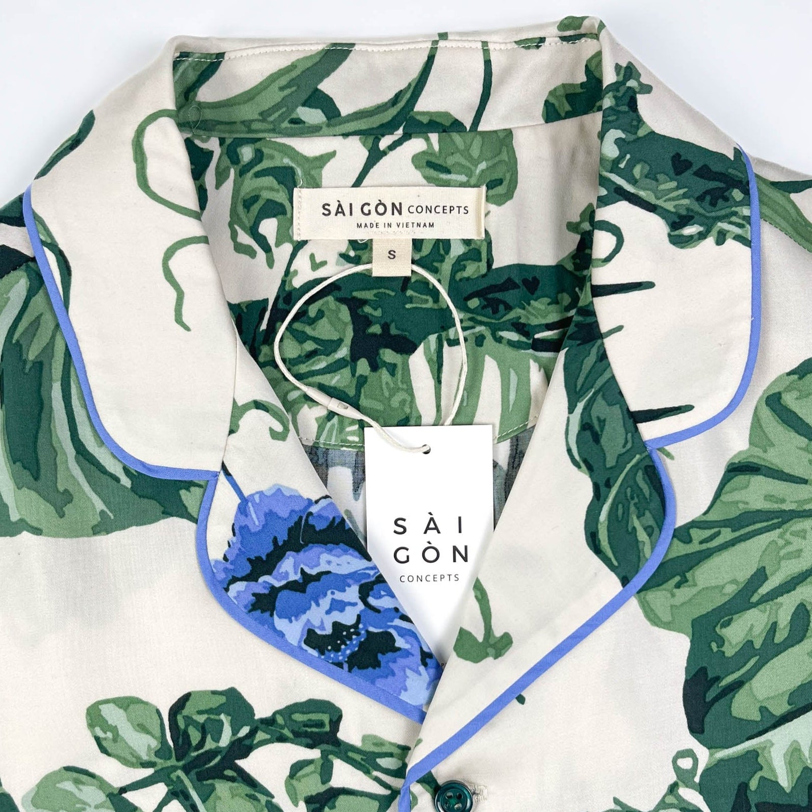 Lounge Pyjama Top Short Sleeve - 100% Tencel - Verdure Bloom