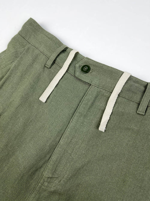 Army Green - Coastal Pants - Linen-Cotton