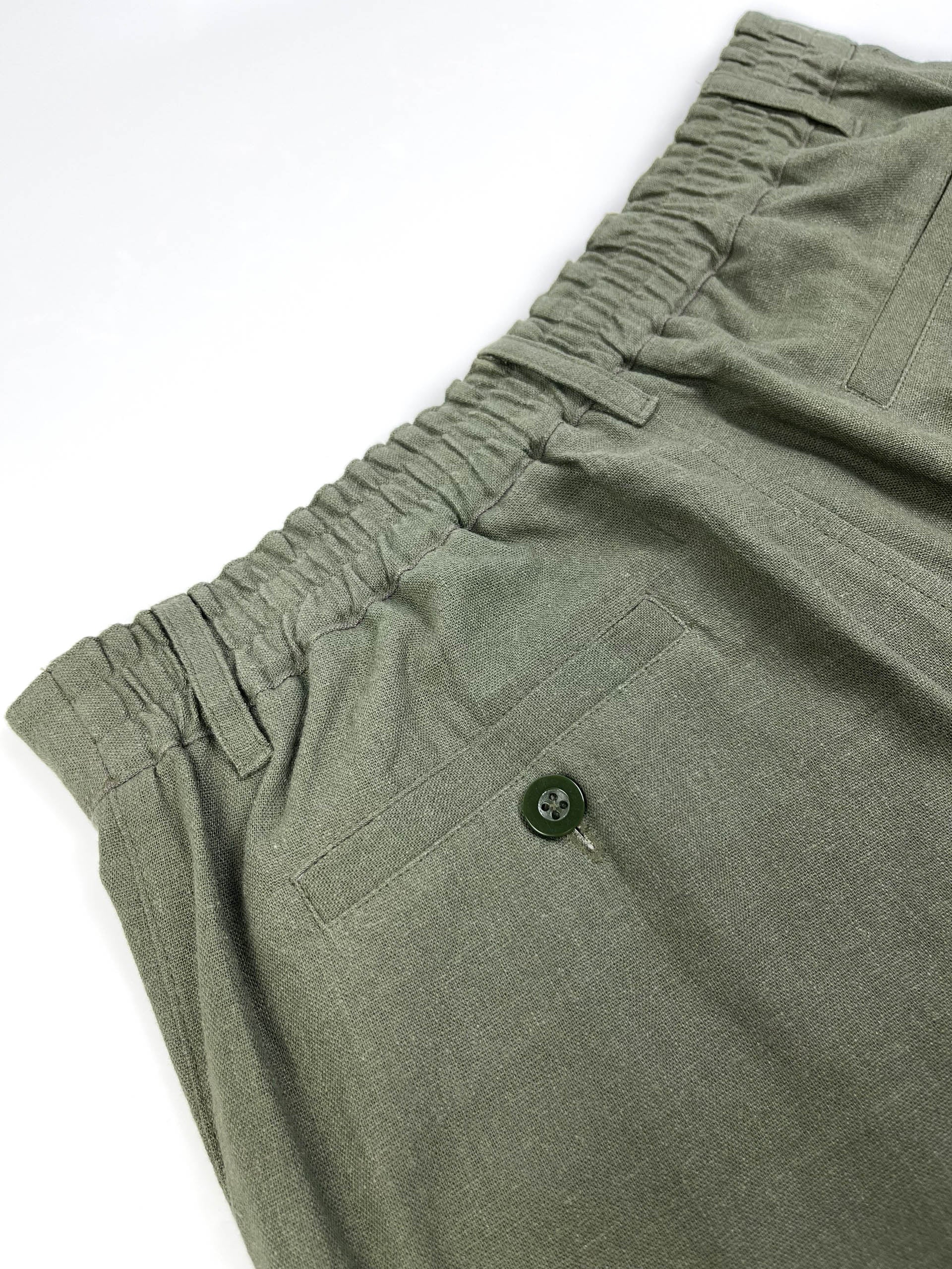 Army Green - Coastal Pants - Linen-Cotton