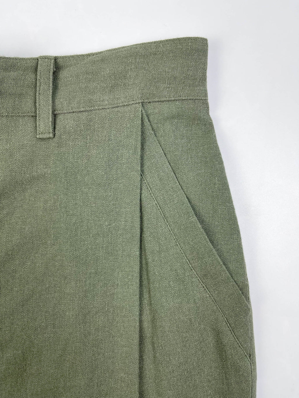 Army Green - Coastal Pants - Linen-Cotton