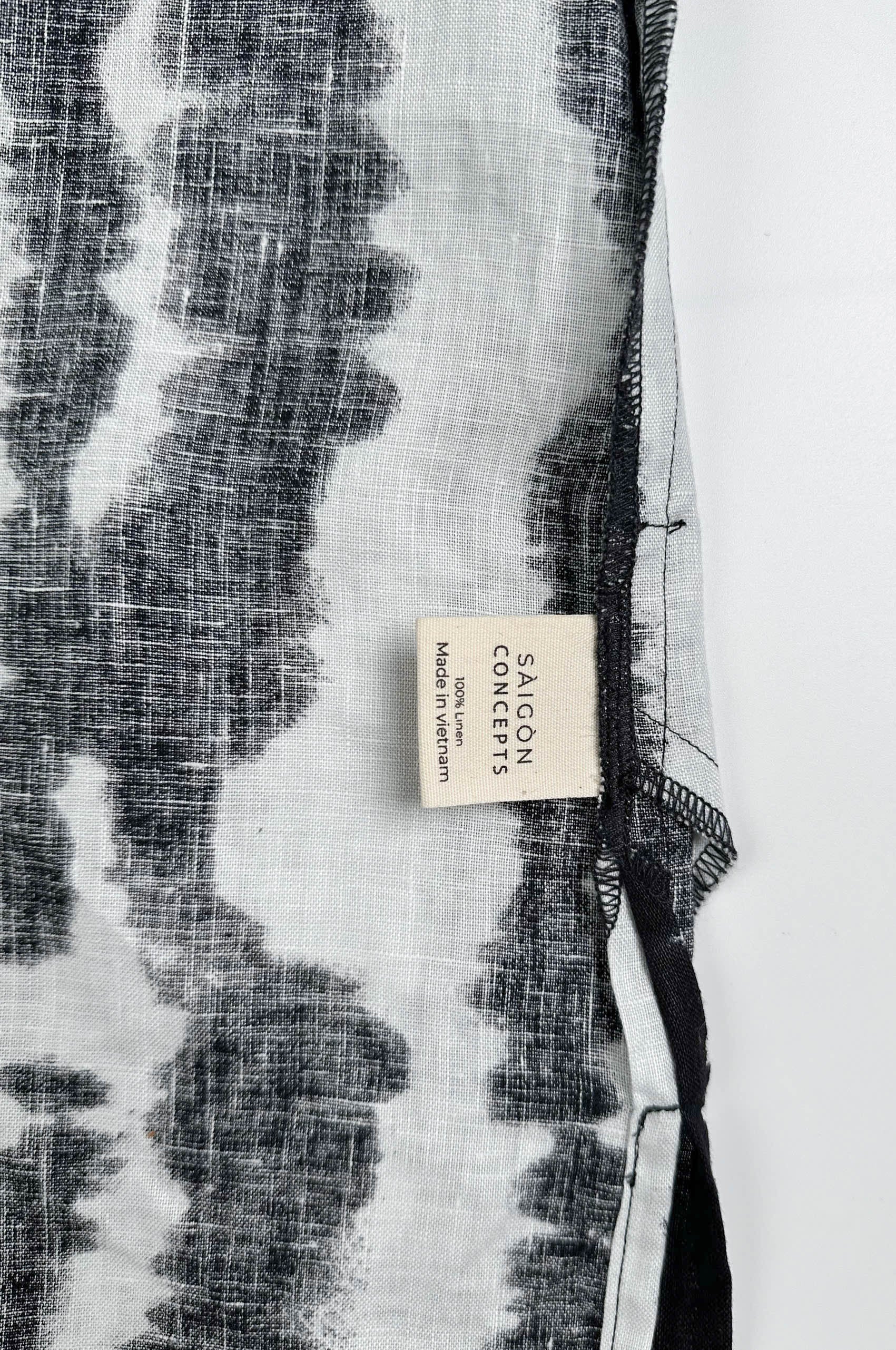 Brush Ink Echo – 100% Linen Reversible Mini Dress