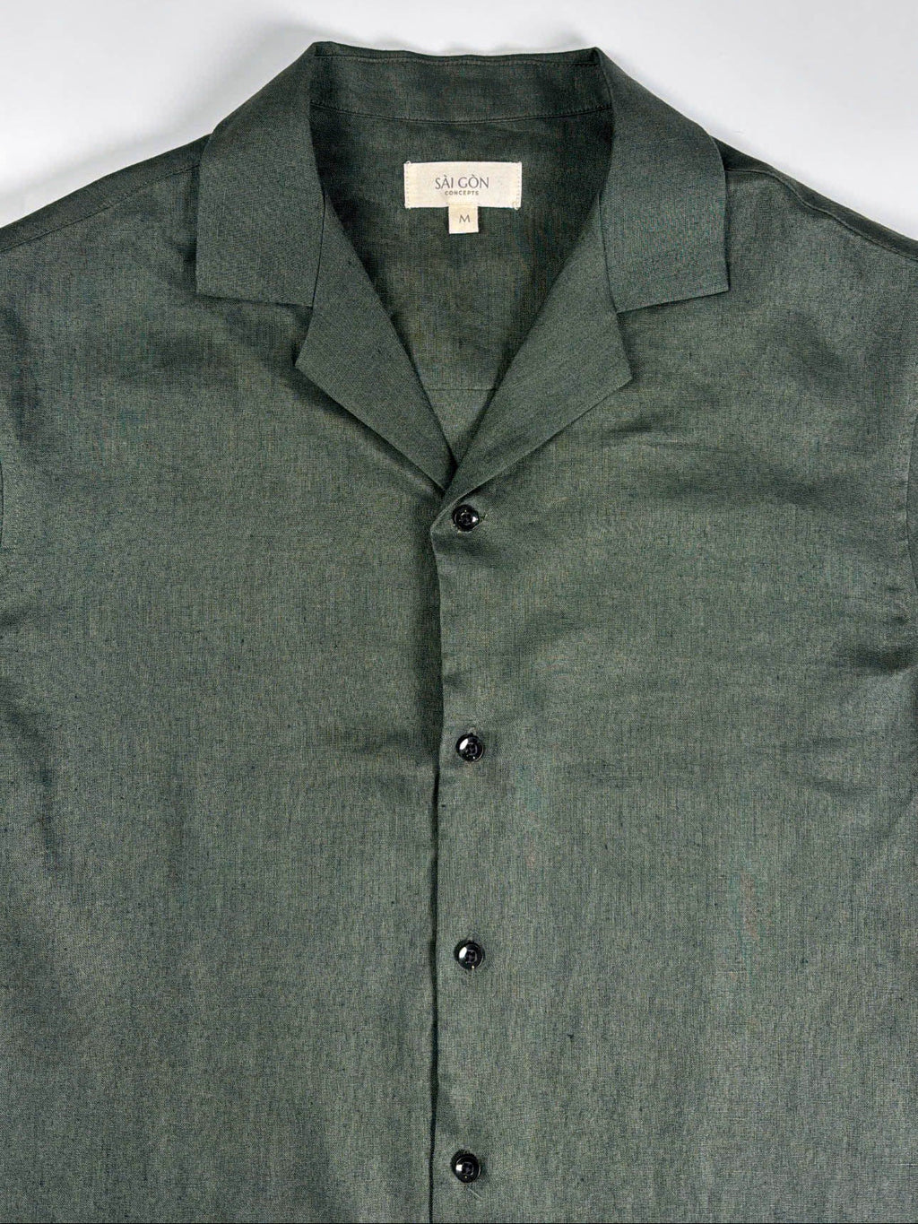 Deep Army - 100% Linen Hawaiian Shirt